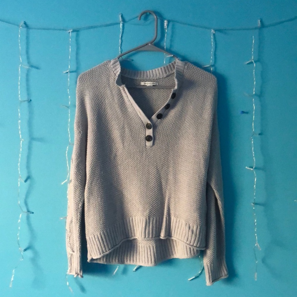 quarter of the way button up sweater